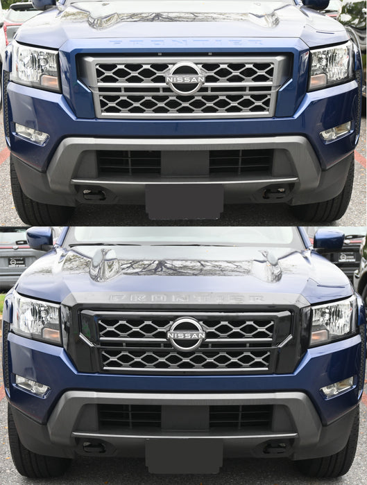 ABS6816BLK 22-24 Nissan Frontier 1 PC Gloss Black Tape-on Grille Overlay