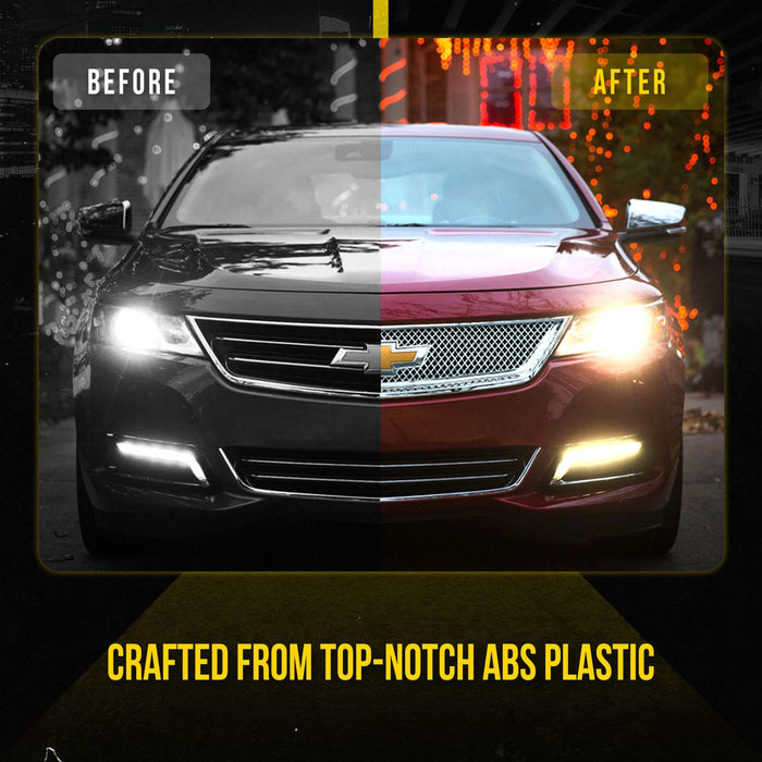 ABS460 13-20 Chevrolet Impala LS/LT/LTZ 1 PC Mesh Chrome Tape-on Patented Grille Overlay