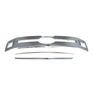 ABS475 18-20 Ford F-150 Only fits XL un-painted grill 3 PCS Chrome Tape-on Patented Grille Overlay