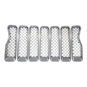 ABS490 18-23 Jeep Wrangler Sport/Unlimited Sport/Willys 7 PCS Chrome Tape-on Patented Grille Overlay