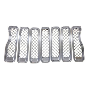 ABS495 18-23 Jeep Wrangler Sahara/Rubicon Does not fit grille with Camera 7 PCS Chrome Tape-on Patented Grille Overlay