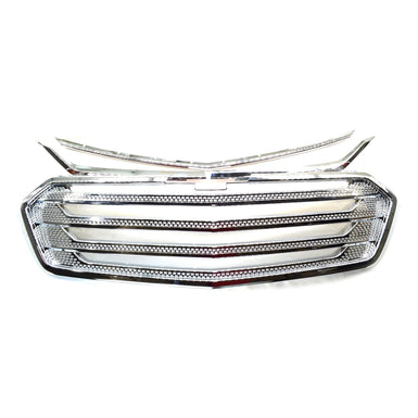 ABS507 18-21 Chevrolet Traverse Fits grille W/ or W/O Camera 4 PCS Chrome Snap-on W/Tape Patented Grille Overlay