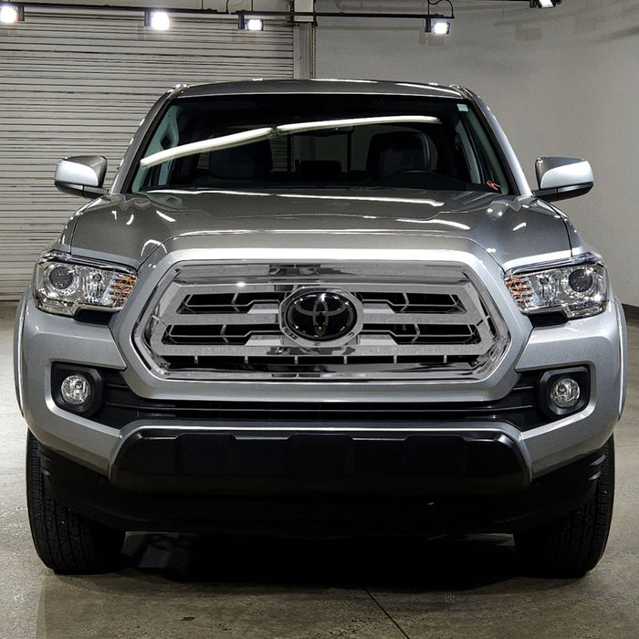 ABS514 20-23 Toyota Tacoma SR/SR5 1 PC Chrome Snap-on W/Tape Patented Grille Overlay