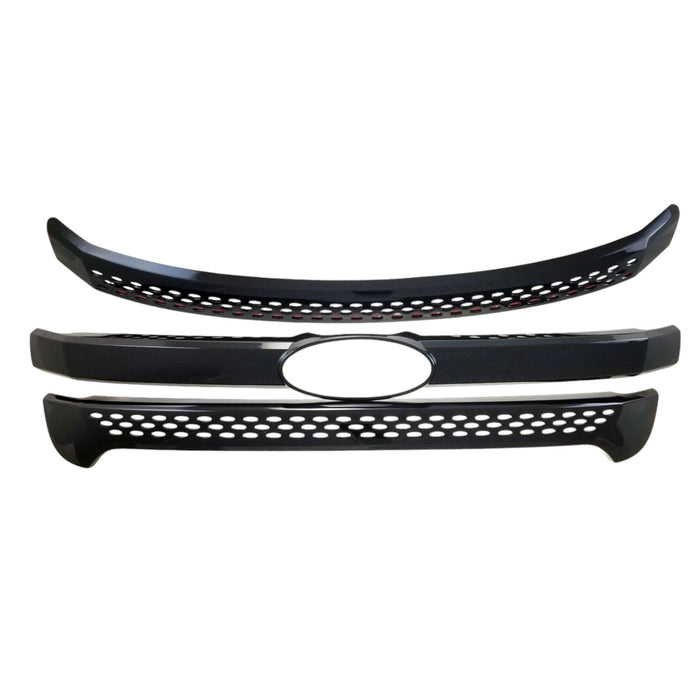 ABS6404BLK 11-15 Ford Explorer Does Not Fit Sport 3 PCS Gloss Black Tape-on Patented Grille Overlay