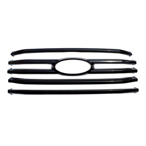 ABS6411BLK 15-17 Ford F-150 XLT 4 PCS Gloss Black Tape-on Patented Grille Overlay