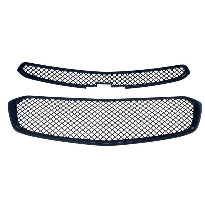 ABS6423BLK 15-16 Chevrolet Cruze LS/LT/LTZ 2 PCS Mesh Gloss Black Tape-on Patented Grille Overlay