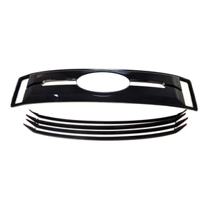 ABS6431BLK 17-19 Ford F-250 Super Duty/F-350 Super Duty XL/XLT ONLY 5 PCS Gloss Black Tape-on Patented Grille Overlay