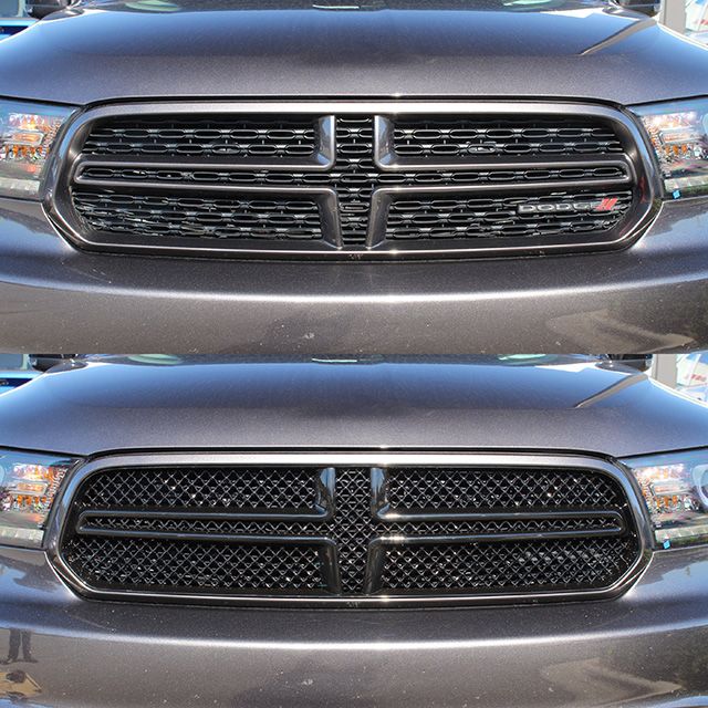 ABS6435BLK 14-20 Dodge Durango SXT/SXT Plus/LIMITED/CITADEL 1 PC Gloss Black Tape-on Patented Grille Overlay