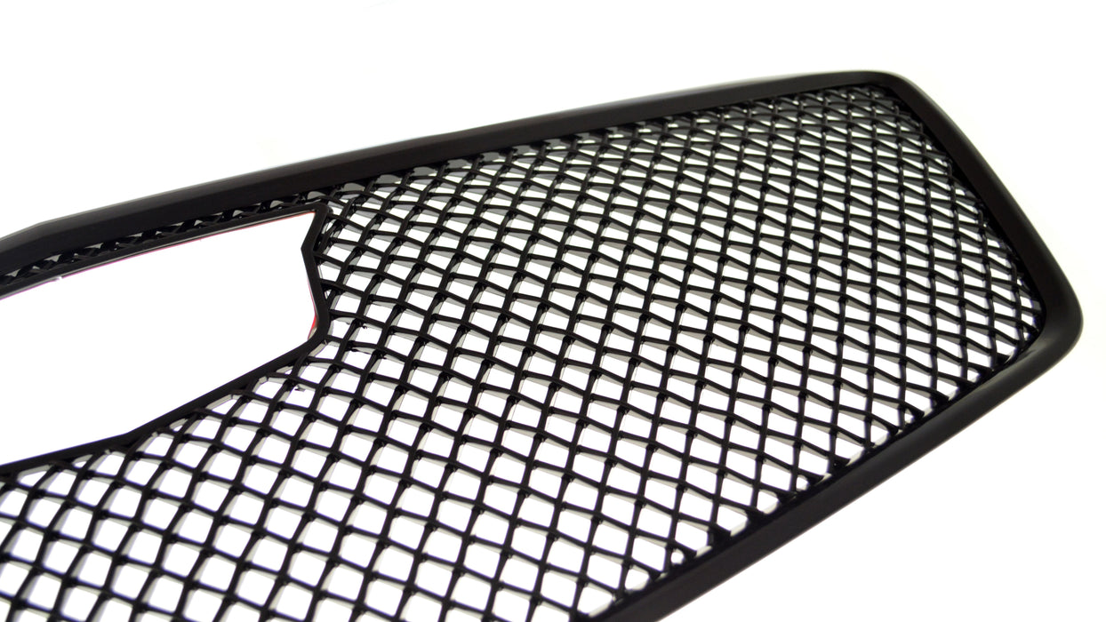 ABS6448BLK 15-19 Cadillac CTS Does not fit V Model 1 PC Mesh Gloss Black Tape-on Patented Grille Overlay