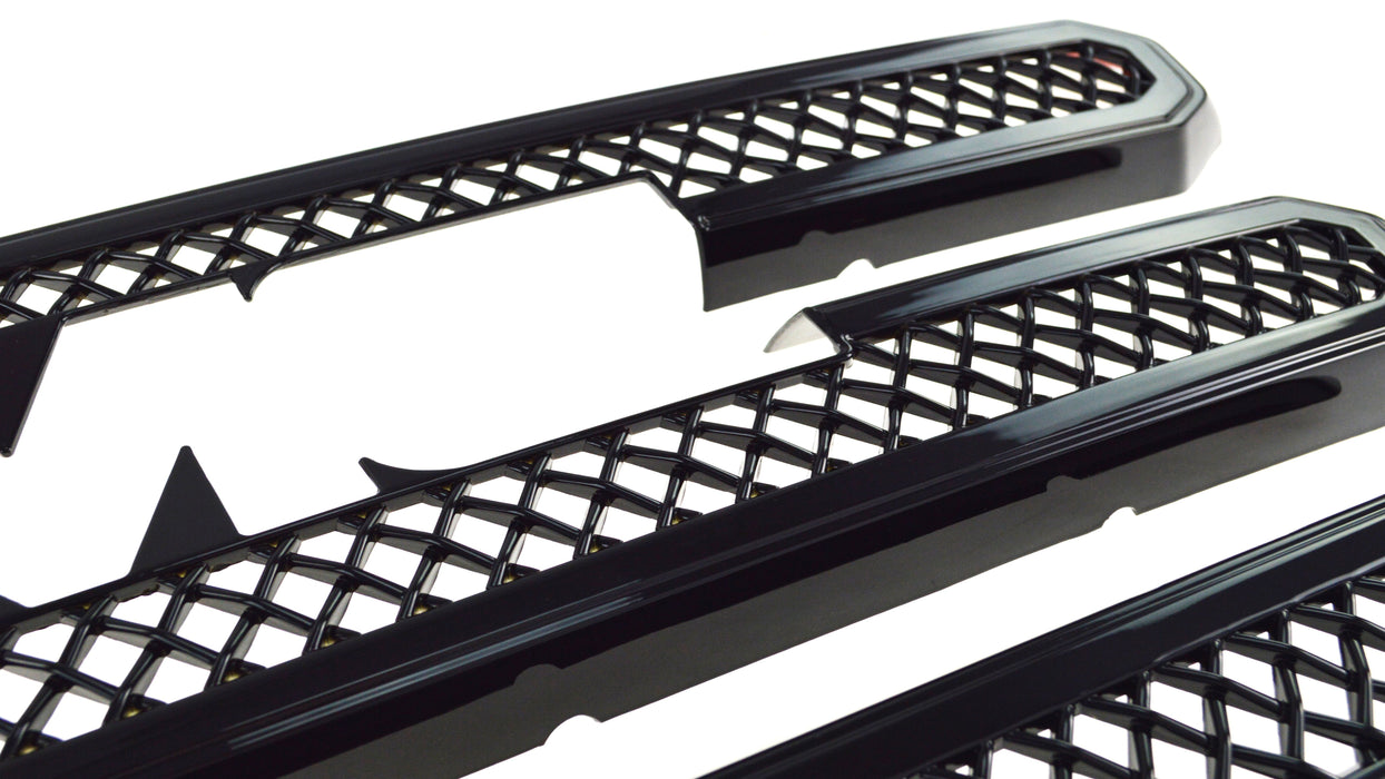 ABS6454BLK 16-17 GMC Terrain SLE/SLT 3 PCS Gloss Black Tape-on Grille Overlay