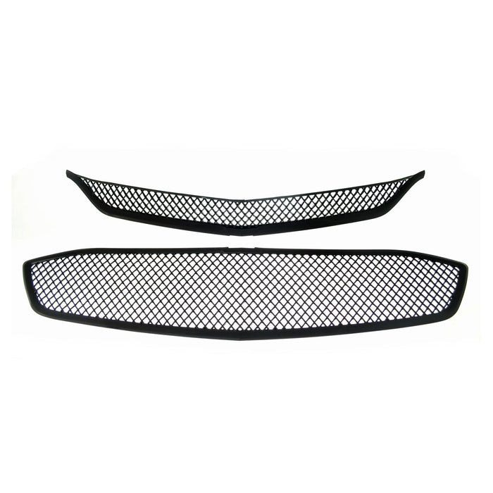 ABS6457BLK 16-18 Chevrolet Malibu L/LS/LT/LTZ/Hybrid 2 PCS Mesh Gloss Black Tape-on Patented Grille Overlay