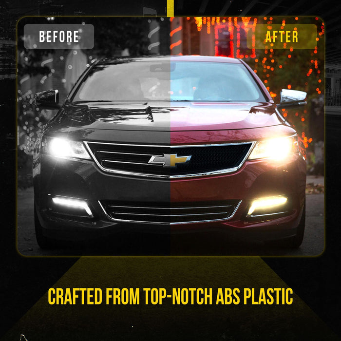 ABS6460BLK 13-20 Chevrolet Impala LS/LT/LTZ 1 PC Mesh Gloss Black Tape-on Patented Grille Overlay