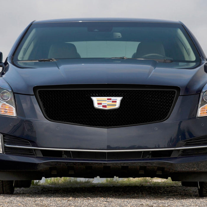 ABS6464BLK 15-19 Cadillac ATS 1 PC Gloss Black Tape-on Patented Grille Overlay