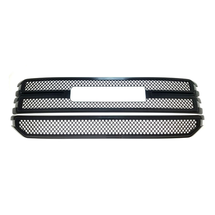 ABS6471BLK 16-18 GMC Sierra 1500 Base/SLE 2 PCS Gloss Black Tape-on Patented Grille Overlay