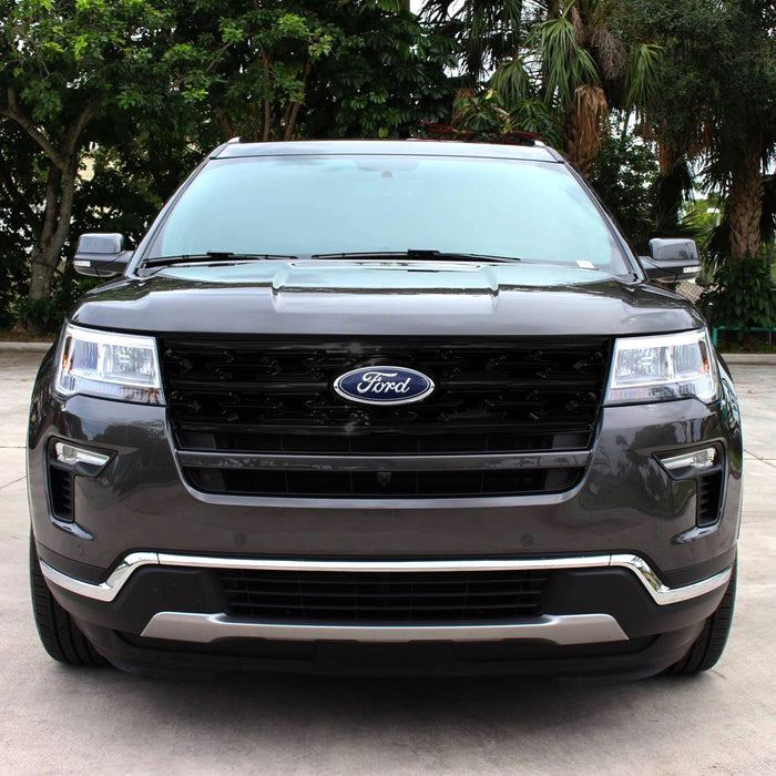 ABS6489BLK 18-19 Ford Explorer Base/XLT/Limited 1 PC Gloss Black Tape-on Patented Grille Overlay