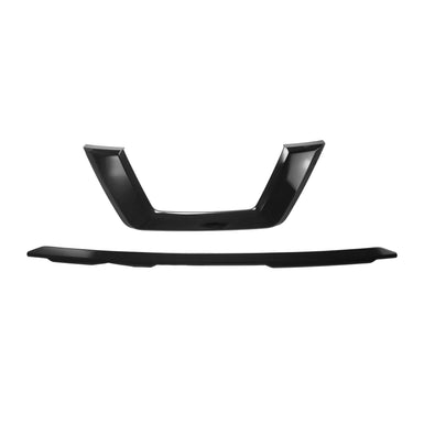 ABS6491BLK 17-20 Nissan Rogue 2 PCS Gloss Black Tape-on Patented Grille Overlay
