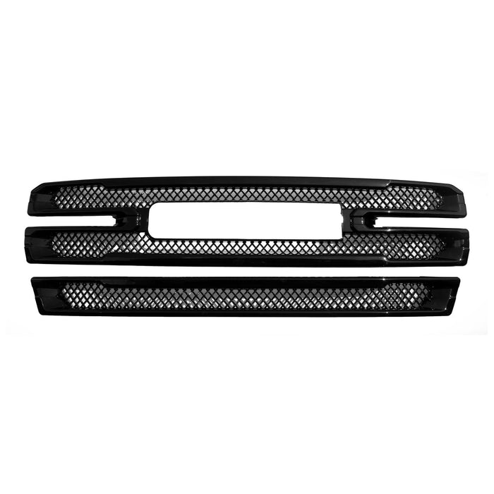 ABS6496BLK 19-21 GMC Sierra 1500 AT4/SLT 2 PCS Gloss Black Tape-on Patented Grille Overlay