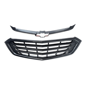 ABS6502BLK 18-21 Chevrolet Equinox L/LS/LT Does not fit grille with Camera 2 PCS Gloss Black Snap-on W/Tape Patented Grille Overlay