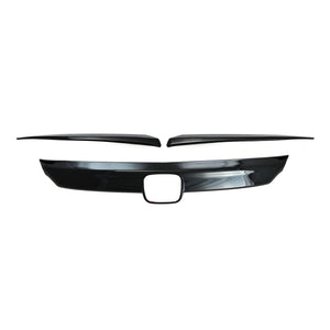 ABS6506BLK 18-20 Honda Accord 3 PCS Gloss Black Tape-on Patented Grille Overlay