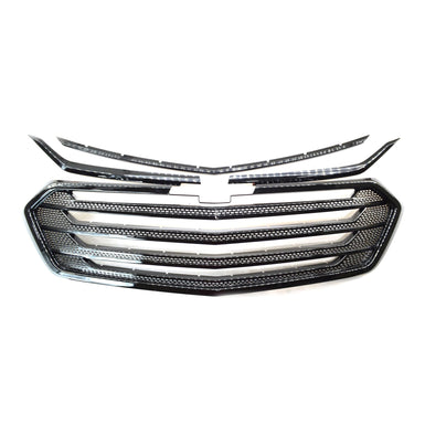 ABS6507BLK 18-21 Chevrolet Traverse Fits grille W/ or W/O Camera 4 PCS Gloss Black Snap-on W/Tape Patented Grille Overlay