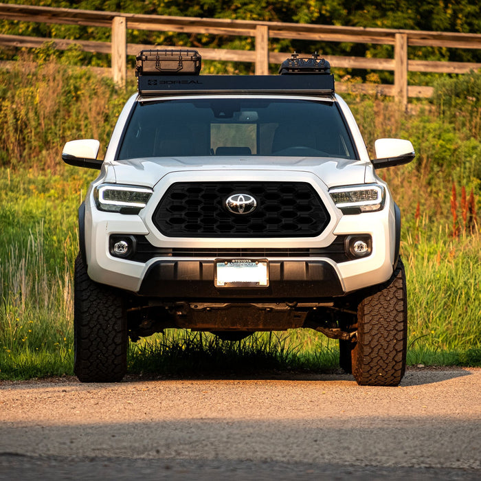 ABS6509BLK 20-23 Toyota Tacoma TRD Sport/Off-Road Does not fit grille with Camera 1 PC Gloss Black Snap-on W/Tape Patented Grille Overlay