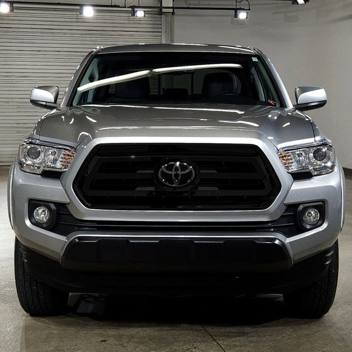 ABS6514BLK 20-23 Toyota Tacoma SR/SR5 1 PC Gloss Black Snap-on W/Tape Patented Grille Overlay