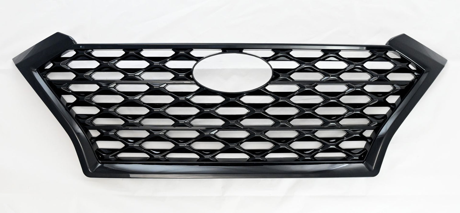 ABS6520BLK 19-21 Hyundai Tucson 1 PC Gloss Black Snap-on W/Tape Patented Grille Overlay