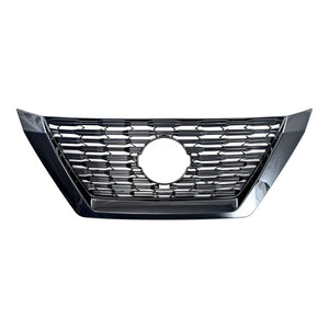 ABS6524BLK 21-23 Nissan Rogue Fits grille W/ or W/O Camera 1 PC Gloss Black Snap-on W/Tape Patented Grille Overlay
