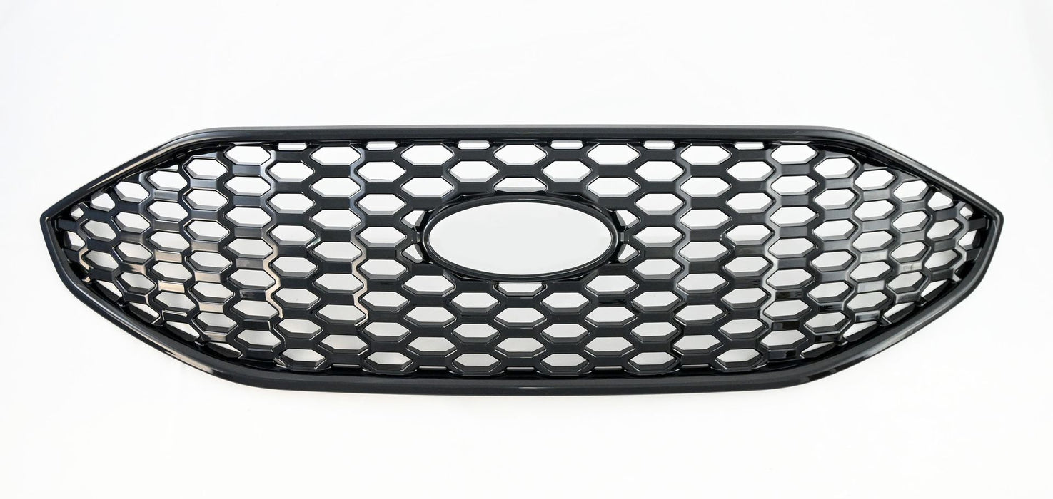 ABS6525BLK 19-24 Ford Edge Does not fit grille with Camera 1 PC Gloss Black Patented Clip-On W/Tape Patented Grille Overlay