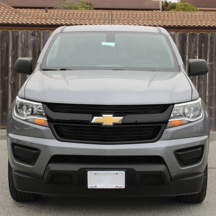 ABS6587BLK 15-20 Chevrolet Colorado 1 PC Gloss Black Tape-on Patented Grille Overlay