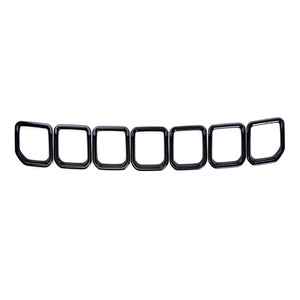 ABS6591BLK 22-24 Jeep Compass 7 PCS Gloss Black Tape-on Patented Grille Overlay