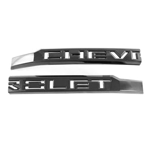 ABS6593BLK 19-21 Chevrolet Silverado 1500 Custom Trailboss, Custom WT 1 PC Gloss Black Tape-on Patented Grille Overlay