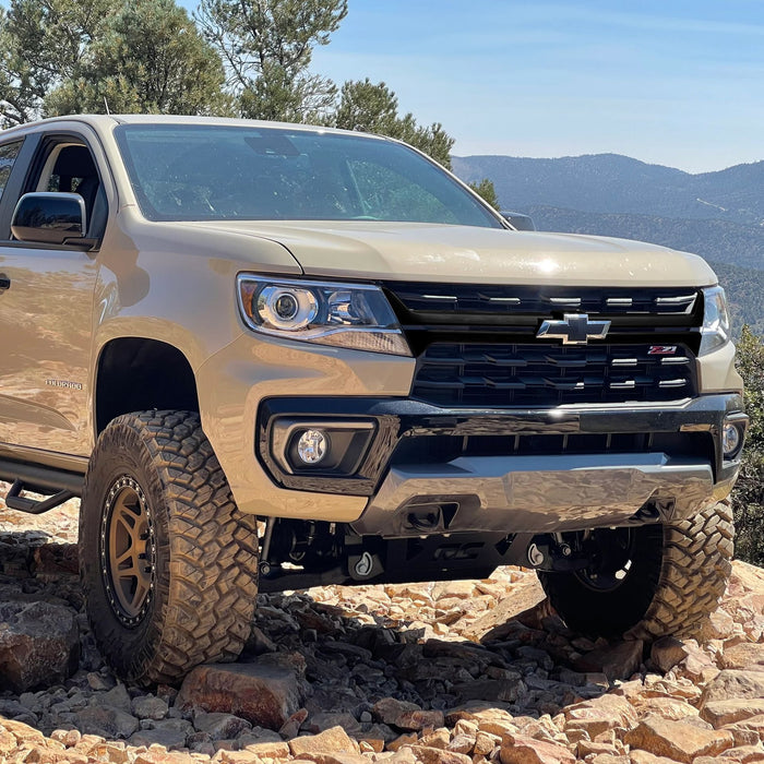 ABS6597BLK 21-22 Chevrolet Colorado 1 PC Gloss Black Tape-on Patented Grille Overlay