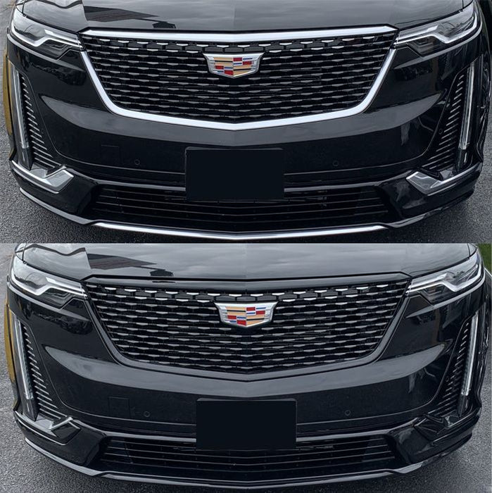 ABS6813BLK 20-24 Cadillac XT6 5 PCS Gloss Black Tape-on Patented Grille Overlay