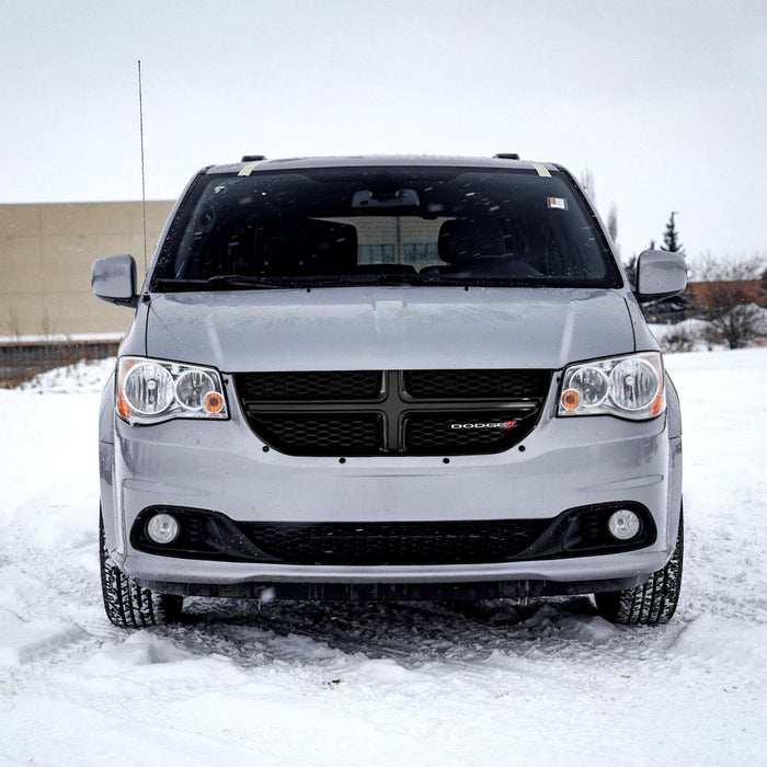 ABS6828BLK 11-20 Dodge Grand Caravan 1 PC Gloss Black Tape-on Patented Grille Overlay