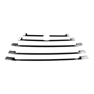 ABS6832BLK 17-19 Toyota Highlander 6 PCS Gloss Black Tape-on Patented Grille Overlay