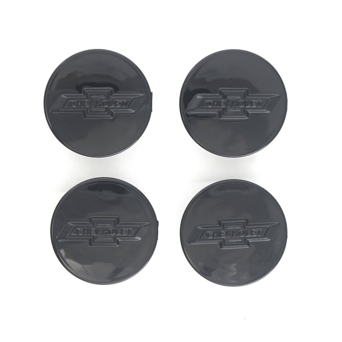 CCAP6800BLK 14-24 Chevrolet Silverado 1500, 15-24 Chevrolet Tahoe/Suburban, 2022 Chevrolet Silverado 1500 LTD 4 PCS Gloss Black Replacement Officially Licensed Chevrolet Wheel Cap Set