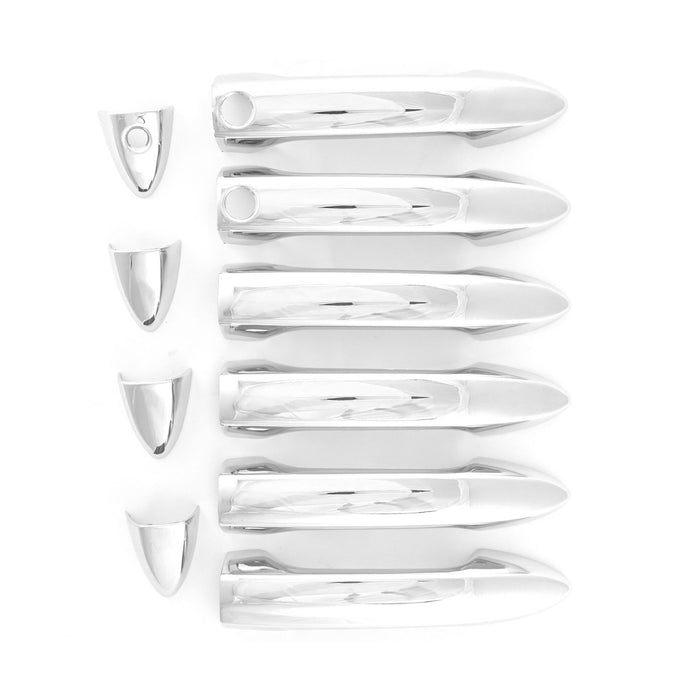 DH230 16-22 Honda Pilot, 17-24 Honda Ridgeline, 17-21 Honda Clarity, 19-24 Honda Passport W/ or W/O Smart Key 10 PCS Chrome Snap-on W/Tape Patented Door Handle Cover