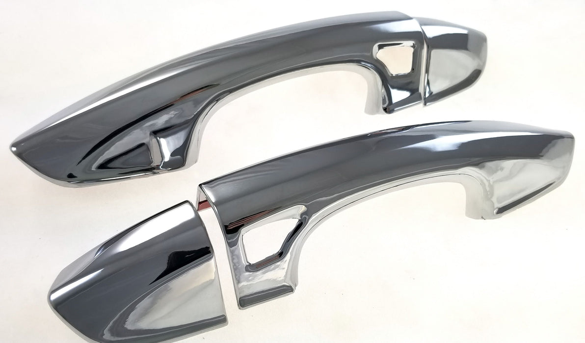 DH263 15-23 Ford Mustang W/ Smart Key 4 PCS Chrome Snap-on W/Tape Patented Door Handle Cover