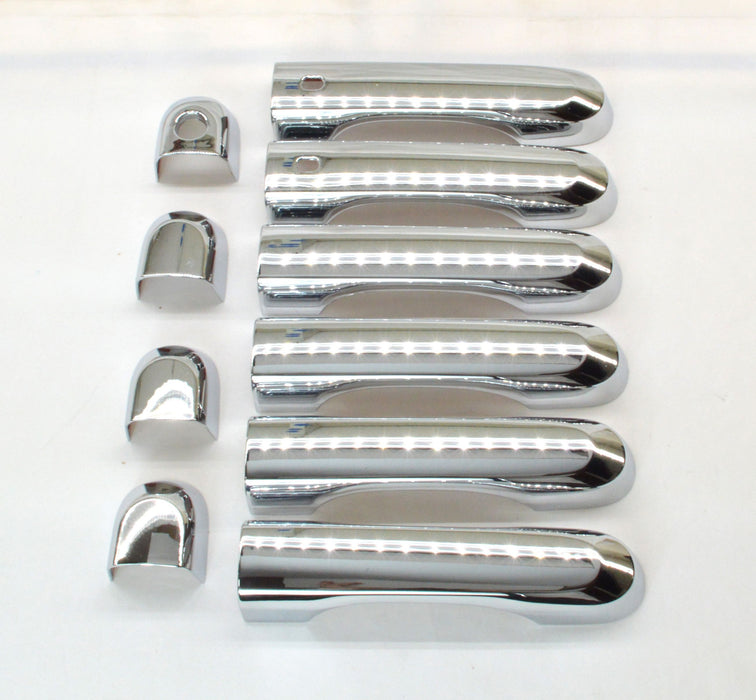 DH272 15-23 Jeep Renegade W/ or W/O Smart Key 10 PCS Chrome Snap-on W/Tape Patented Door Handle Cover