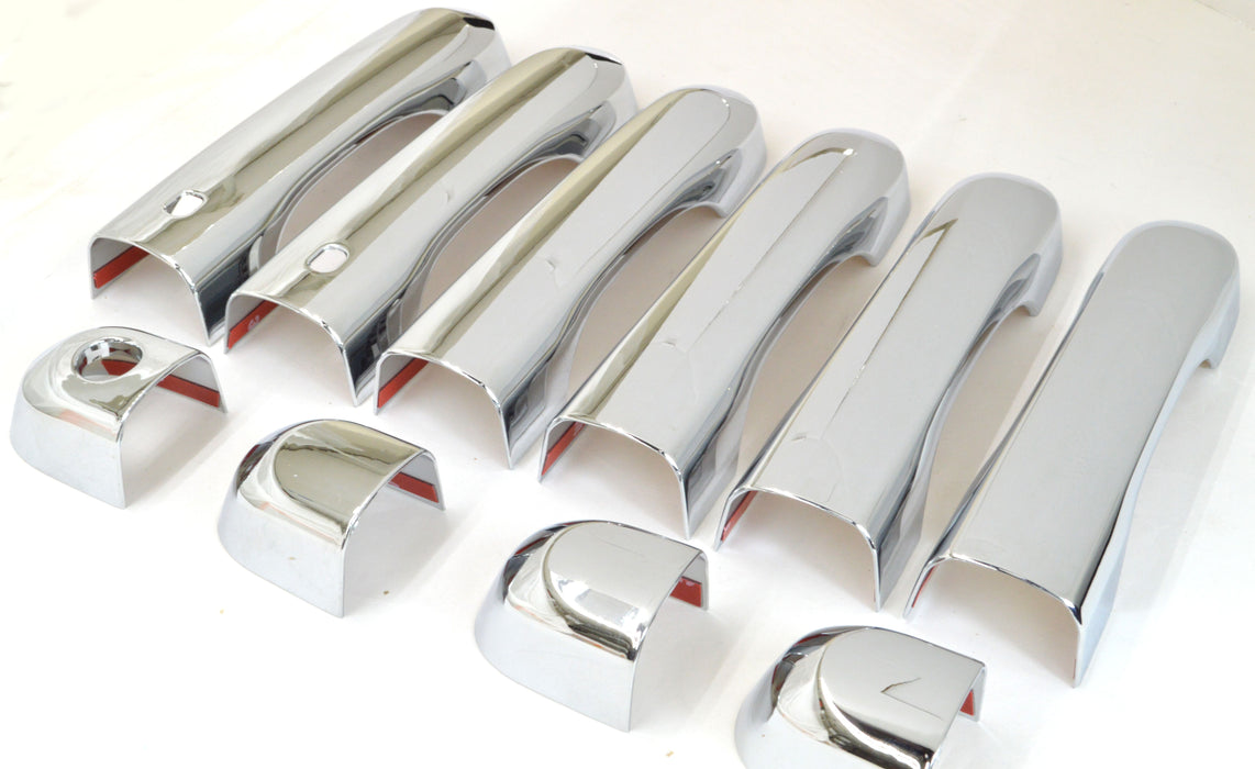 DH272 15-23 Jeep Renegade W/ or W/O Smart Key 10 PCS Chrome Snap-on W/Tape Patented Door Handle Cover