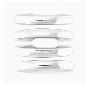 DH303 18-24 Ford Expedition, 18-24 Lincoln Navigator Works over Keyless Sensors 4 PCS Chrome Snap-on W/Tape Patented Door Handle Cover