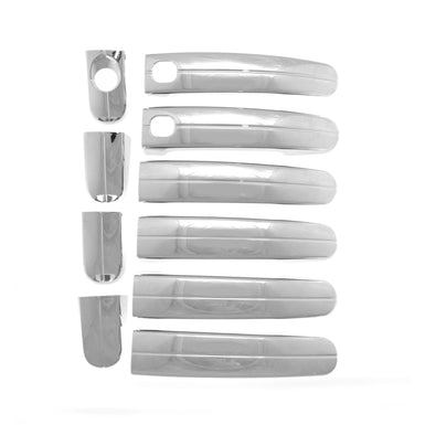 DH306 12-18 Ford Focus, 12-19 Ford Escape, 13-18 Ford C-Max, 14-19 Ford Transit Connect W/ or W/O Smart Key 10 PCS Chrome Snap-on W/Tape Patented Door Handle Cover