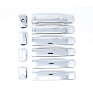 DH330 04-08 Nissan Maxima, 04-12 Nissan Sentra, 05-24 Nissan Frontier, 07-12 Nissan Altima W/ or W/O Smart Key 10 PCS Chrome Snap-on W/Tape Patented Door Handle Cover