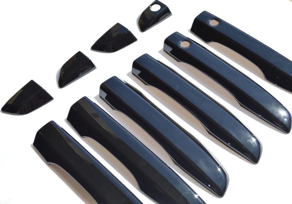 DH6238BLK 16-21 Honda Civic W/ or W/O Smart Key 10 PCS Gloss Black Snap-on W/Tape Patented Door Handle Cover