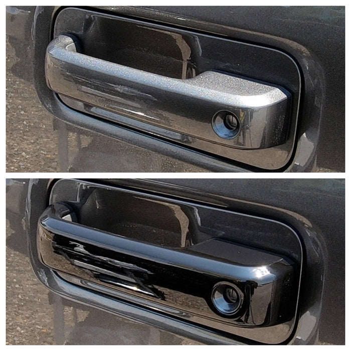 DH6245BLK 15-20 Ford F-150, 17-22 Ford F-250 Super Duty/F-350 Super Duty W/ or W/O Smart Key 6 PCS Gloss Black Snap-on W/Tape Patented Door Handle Cover