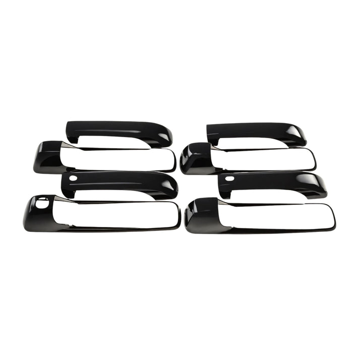 DH6275BLK 13-18 Ram 1500/2500/3500, 19-23 Ram 1500 Classic W/ or W/O Smart Key 10 PCS Gloss Black Snap-on W/Tape Patented Door Handle Cover