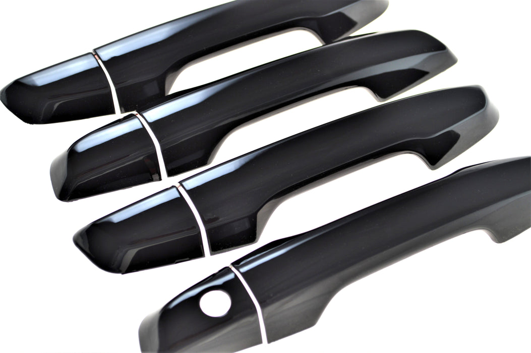 DH6276BLK 17-22 Honda CR-V No Smart Key 8 PCS Gloss Black Snap-on W/Tape Patented Door Handle Cover