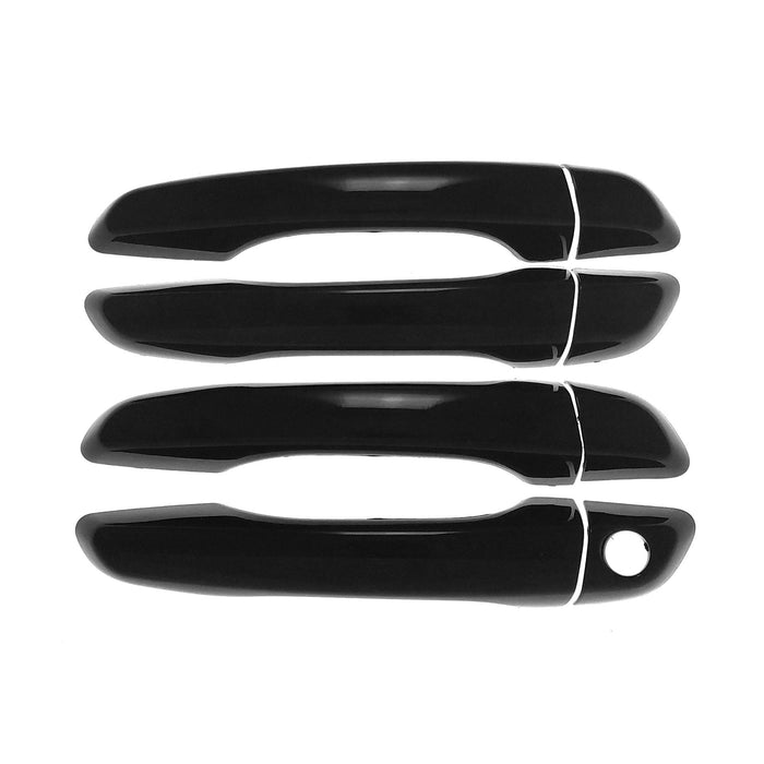 DH6278BLK 16-21 Hyundai Elantra, 18-22 Hyundai Accent No Smart Key 8 PCS Gloss Black Snap-on W/Tape Patented Door Handle Cover