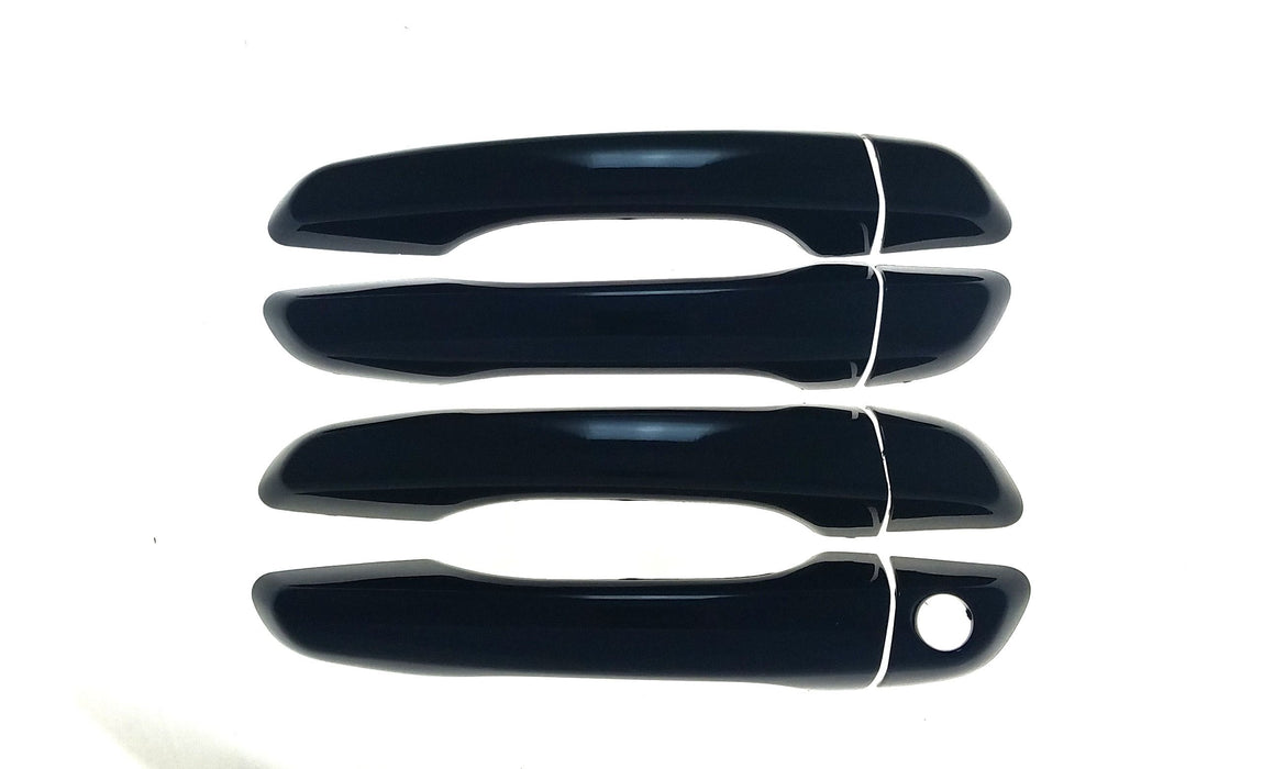 DH6278BLK 16-21 Hyundai Elantra, 18-22 Hyundai Accent No Smart Key 8 PCS Gloss Black Snap-on W/Tape Patented Door Handle Cover